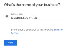 Add Name of Business
